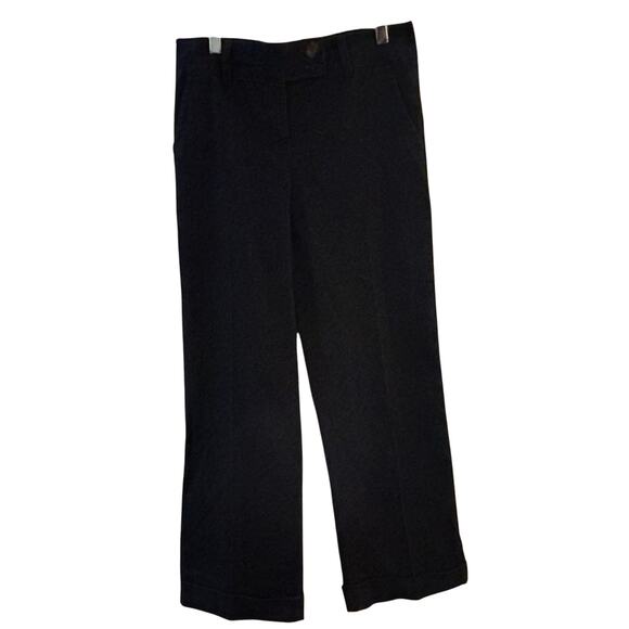 Women’s Denim Trouser Pants Size 4 Wide Leg Cuffed A-Line Dark Wash Dress Jeans - Picture 1 of 8